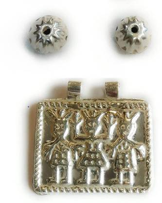 Shree Jewellers shree jewellers Silver Ahoi Ashtami Pendant & 2 Pcs silver Moti (Beads) Silver Silver Pendant