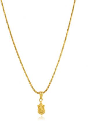PYR Fashion ganesh locket chain ::ganesh ji locket with chaim::ganesh ji gold locket Gold-plated Alloy Pendant Set