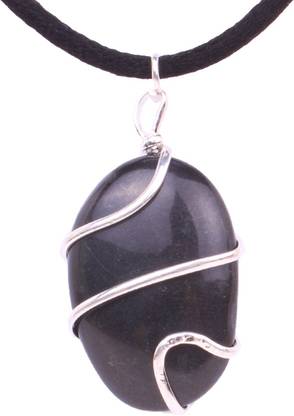 EXCEL Black Tourmaline Spiral Wire Wrapped Locket Tourmaline Stone