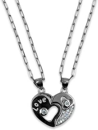 SATLAA Rhodium Cubic Zirconia Sterling Silver Pendant