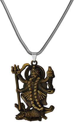 Shiv Jagdamba Hindu Deity Powerful Mata Goddess Maha Kali Kalika Devi Unique Rhodium Zinc, Metal Pendant