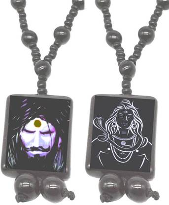 Dynamic Retail Global Mahakal Locket Cotton Dori Pendant Set Shiva Mahadev Mala Shankar Onyx pd266 Crystal Locket Set