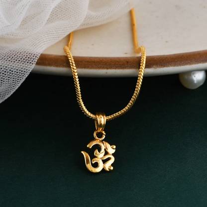 PYR JEWELS golden locket for boys Gold-plated Brass Pendant Set