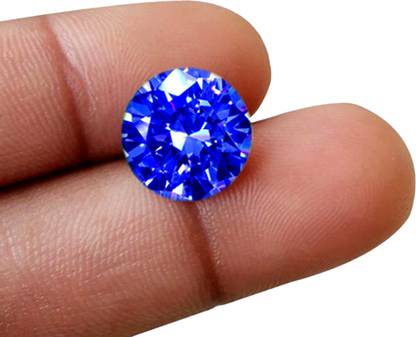 MAYA GEMS Best Quality Original Round Shape-Blue American Diamond Stone
