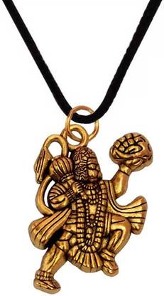 Jagsun Shiv Hari Pawan Putra Hanuman Bajrangbali Locket With Black Thread Pendant Set Gold-plated Stainless Steel Pendant Set