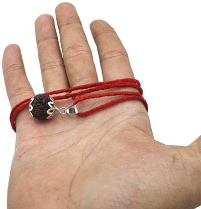 JangraBro Original 7 Mukhi Rudraksh Seven Face Natural From Nepali Silver Wood Pendant