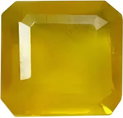 ARSUVI Pukhraj 7.25 Ratti Original Certified AAAA+ Genuine Natural Square Shape Yellow Sapphire Stone