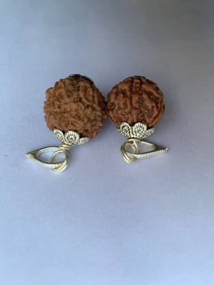 Rudraksham 5 Mukhi Nepali Rudraksha Pendant (Set Of 2) Silver Brass Pendant