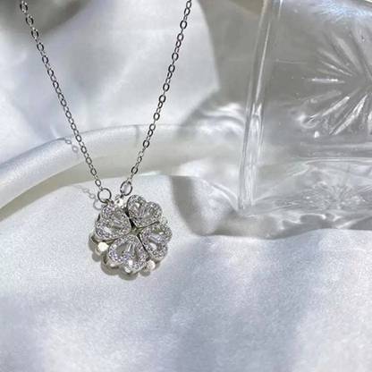 SILVOSWAN FOUR HEART MAGNETIC OPENABLE 2 STYLE PENDANT CHAIN Stainless Steel Pendant