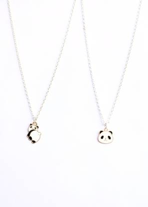 Jewels Wallah Panda face & Lazy Panda pendant combo anti tarnish charm necklace for girls Alloy Pendant Set