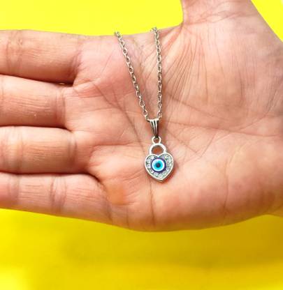 दिव्यांशी कलेक्शन Silver Plated Evil Eye Chain Locket Sterling Silver पीतल लॉकेट सेट