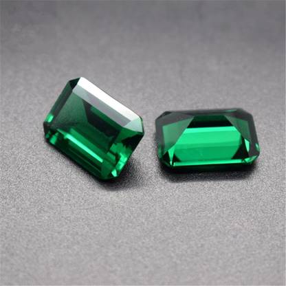 REAL GEMS Natural Green square Shape 10x12mm 5.2-Carat Dark Green Loose Gemstone Emerald Stone