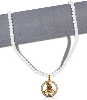 Uniqon Khatu Shyam/Barbarika Ji Teen Baan Dhanush Pendant Locket Moti Mala Necklace Stainless Steel