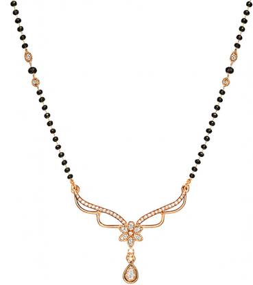 Nilu's Collection AD Rose Gold Plated Mangalsutra for Women (With Chain) Copper Locket