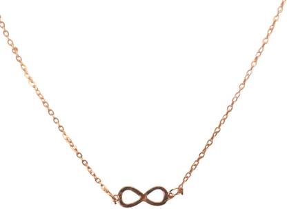 RVM Jewels Infinity Pendant Necklace with Chain Dainty Infinity Symbol in Rose Gold Plated Gold-plated Alloy