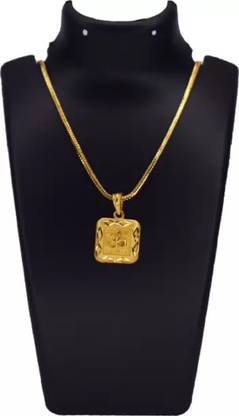 KAAYRA Om Religious Gold Plated Pendant With Unic Chain Man For Women Gold-plated Brass Pendant Set