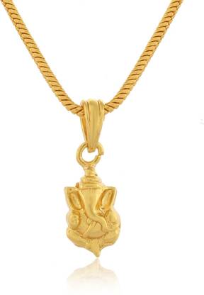 NAVYA ART Lord Ganpati Locket Ganesh Ji Pendant With Gold Chain for Women Girls Boys Men Gold-plated Alloy Pendant Set