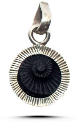 राम रतन केंद्र Shaligram Silver Pendant/Locket | Nepal Gandaki River Chakra Saligram Silver स्टोन पेंडेंट