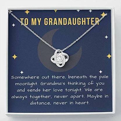 Rakva Granddaughter Necklace Gift Somewhere Out There Beneath The Pale Moonlight Cubic Zirconia Sterling Silver Pendant Set