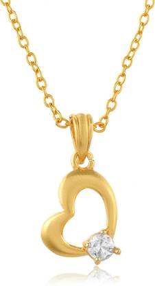 NAVYA ART gold chain design for girls Gold-plated Cubic Zirconia Alloy Pendant Set