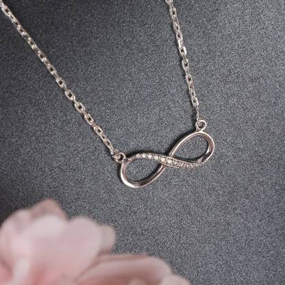 CLARA Infinity Rhodium Cubic Zirconia Sterling Silver Pendant