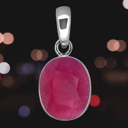 Gemzonite Silver Ruby Brass Locket Set