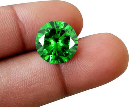 R.K GEMS Natural Green Zircon Gemstone 9-MM Round Cut Top Quality Loose Crystal, Diamond Stone