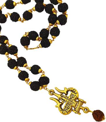 Nirvana Mukhi Gold-plated Beads Brass, Wood Locket