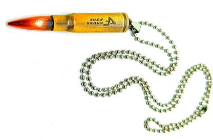 Dynamic Retail Global Bullet Pendant Necklace with Chain for Men & Boys Fashionable Rocking BP380 Brass Brass Pendant Set