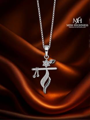 Miss Highness Pure 925 Silver Shri Krishna Flute Pendant Laddu Gopal Janmashtami Rhodium Cubic Zirconia Sterling Silver Pendant Set
