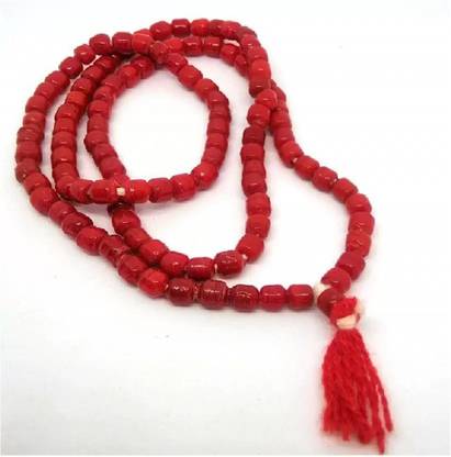 Chopra Gems Red Coral Mala / 108 Beads Mala / Religious Moonga Mala Coral Wood