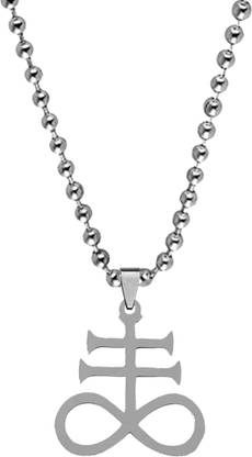 M Men Style Religious Leviathan Cross Occult Satanic Jewelry Gothic Pendant Necklace Rhodium Stainless Steel Pendant