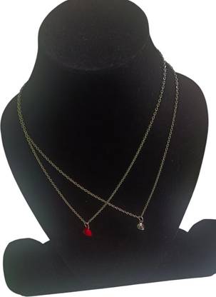 Fusionista Combo magnet red and silver pendant locket Sterling Silver Crystal Sterling Silver Pendant Set