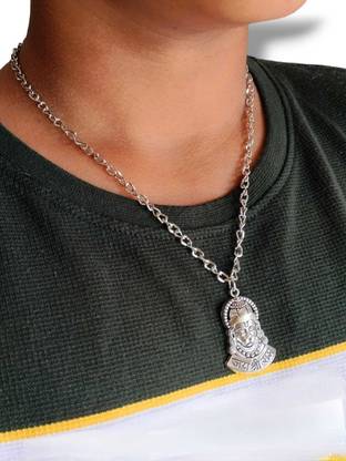 RJ BHASKAR Hanuman/Bagrangbali face locket small size with chain Sterling Silver Sterling Silver Locket Set