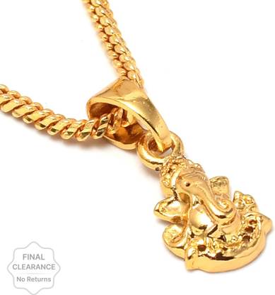 Murliwala Simple Chain with Pendant Lord Ganesha Locket Ganpati Ganesh ji Maharaj Gold-plated Alloy Pendant Set