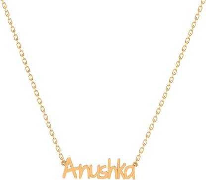 Akshay Ravikant Verve English Personalised Name Pendant Necklace 18k Gold Plated Gold-plated Sterling Silver Pendant Set