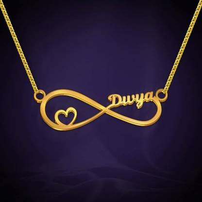 Idiotic World DIVYA Infinity Name Gold-plated Brass Pendant