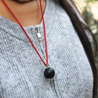 DIVINE HINDU Premium Karungali Beads With Red Thread Necklace| Ebony Beads Mala Wood