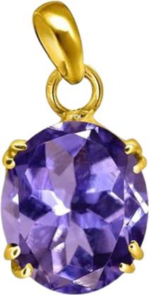 PTM Iolite (Neeli) 4.25 Ratti or 4 Ct Panchdhatu (5 Metal) Men and Women Gold-plated Alloy Pendant