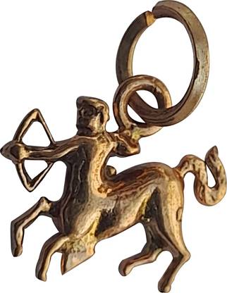 omkar Small Sagittarius Mini Pendant Dhanusu Rashi Locket Danur Rasi Kavach Bronze