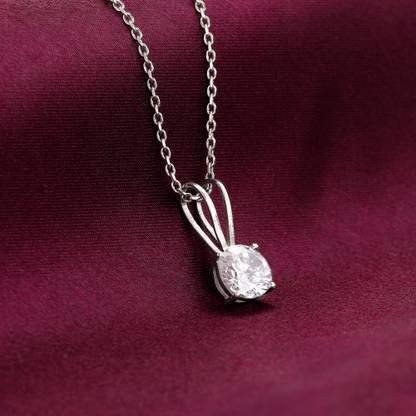 GIVA 925 Silver Anushka Silver Zircon Pendant |Lifetime Plating|6 Month Warranty Rhodium Zircon Silver Pendant