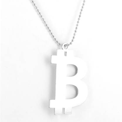 NNPRO Bitcoin Symbol Art Millionaire Swag Bitcoin And ‘B’ Alphabet Design Pendant Silver Metal, Alloy
