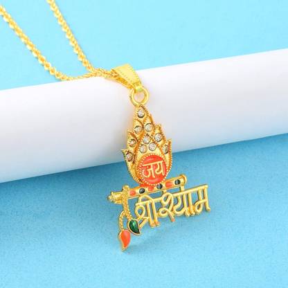 TulipMash TulipMash Shri Khatu Shyam Locket - Elegant Men and Women Gold Chain Jewelry Gold-plated Alloy Locket