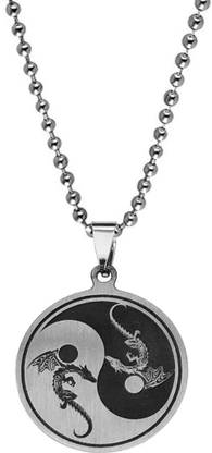 M Men Style Biker Jewellery Yin Yang Dragon Pendant Necklace Sterling Silver Stainless Steel Pendant