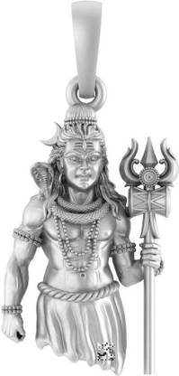 Akshat Sapphire Sterling Silver (92.5% purity) God Shiva Pendant for Men & Women_1 Silver Pendant