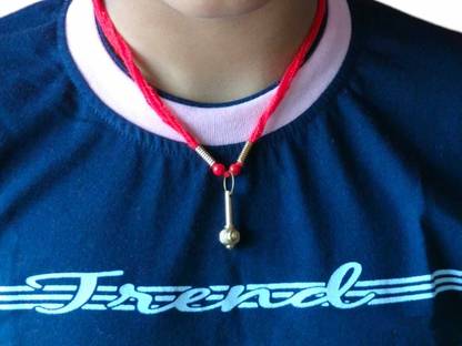 कुमार जेम्स Golden Hindu Shri Bajrangbali/Hanuman Gada Necklace With Cotton Dori पीतल लॉकेट सेट