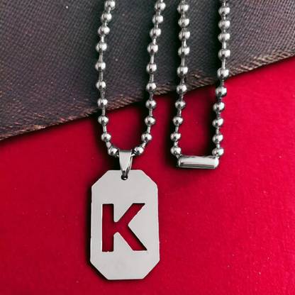 M Men Style Initial K Letter Necklace Personalized Letter Charm Pendant Jewelry Gift Sterling Silver Stainless Steel Pendant