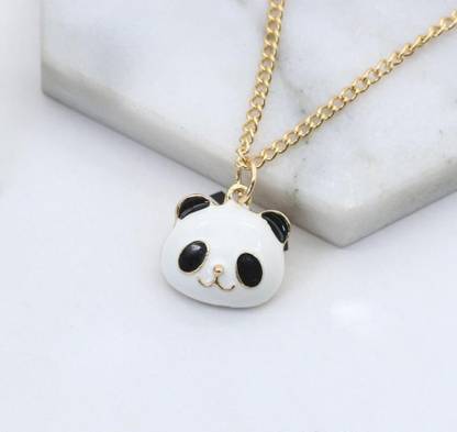 Syfer Cute Panda Pendant for Girl and Boy, White Panda Necklaces & Pendants for Women Gold-plated Alloy Pendant