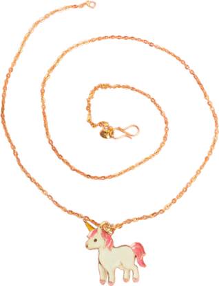 Maalgodam Enchanting Unicorn Locket Pendant with Gold-Plated Chain-for Girls Gold-plated Alloy Locket