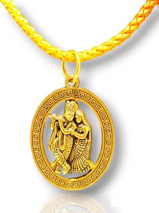 Vanishree World Religious Lord Radha Krishna Locket With yellow silk dori Sterling Metal Pendant Alloy Pendant